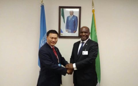 联合国网合集团安芝总裁接见塞拉利昂总统进行亲切友好交流，并出席联合国大会