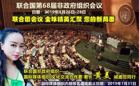 中国形象大使全球选拔赛组委会黄美主席受邀参加联合国第68届非政府组织会议
