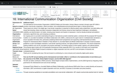 重大进展！国际传播组织提案入选联合国IGF 2026官方议程
